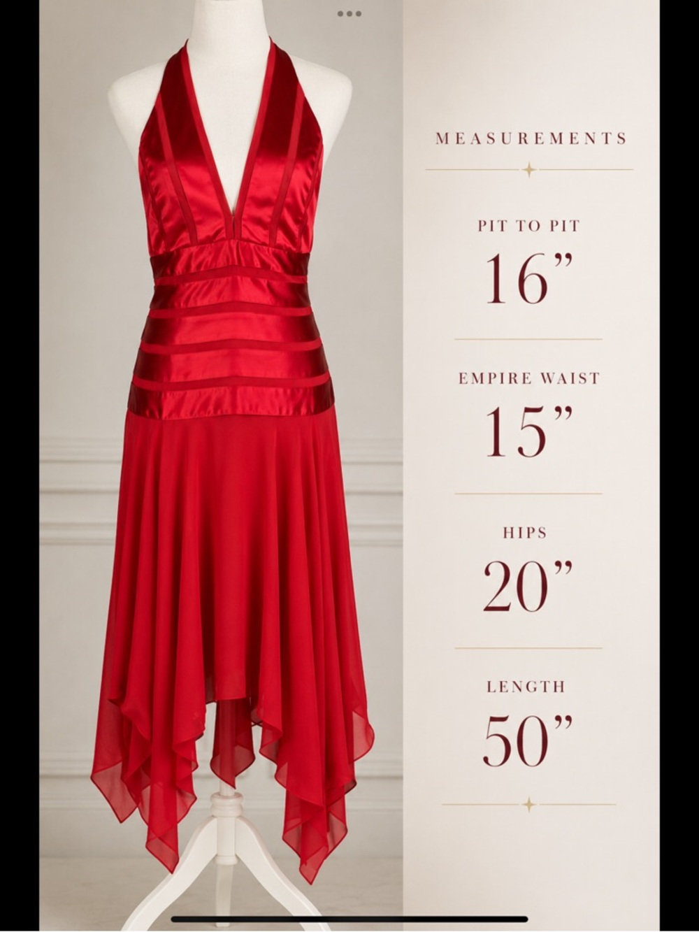BCBGMAXAZRIA Pure Silk Halter Dress Red Y2K Glam Cocktail Evening Dress 10P - Picture 9 of 16